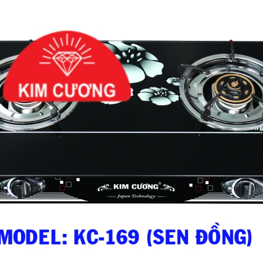 BẾP GAS ĐÔI 169 (SEN ĐỒNG)- MODEL: KC-169 - CÔNG SUẤT: ĐẦU ĐỐT 1: 3.2KW - ĐẦU ĐỐT 2: 3.2KW