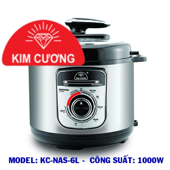 NỒI ÁP SUẤT ĐIỆN 6 LÍT - MODEL: KC-NAS-6L - CÔNG SUẤT: 1000W - DUNG TÍCH: 6 LÍT