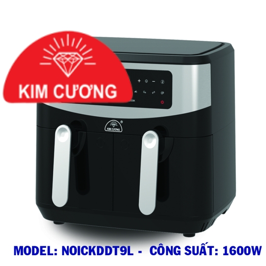 NỒI CHIÊN KHÔNG DẦU 2 NGĂN 9L - MODEL: NOICKDDT9L - CÔNG SUẤT: 1600W - DUNG TÍCH: 9 LÍT