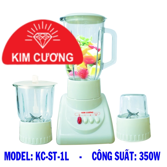 MÁY XAY SINH TỐ 3 CỐI (THỦY TINH) - MODEL: KC-ST-1L - CÔNG SUẤT: 350W - DUNG TÍCH: 1 LÍT